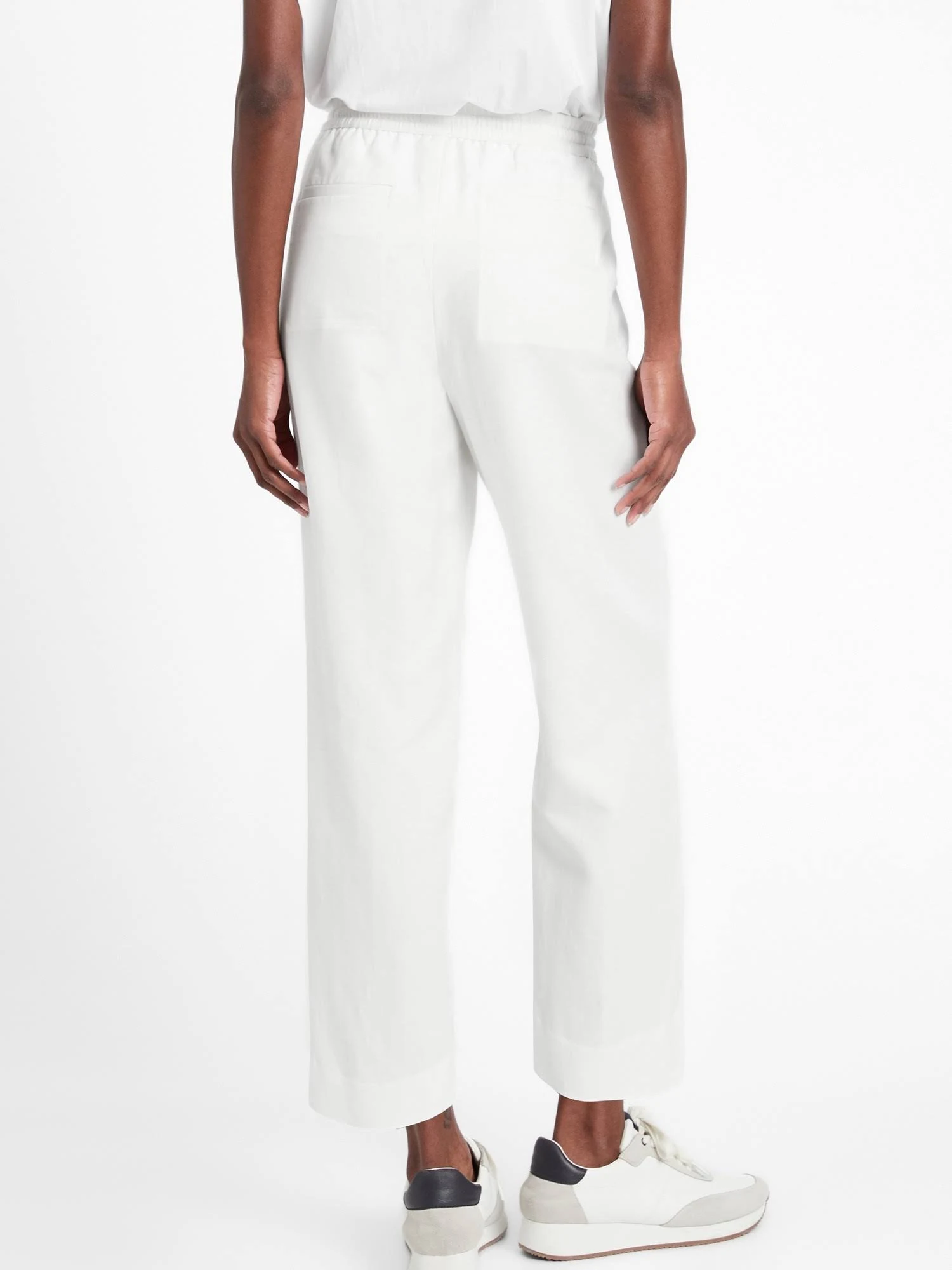 Banana Republic Women's Slim Tencel -Linen Pant White Size XL