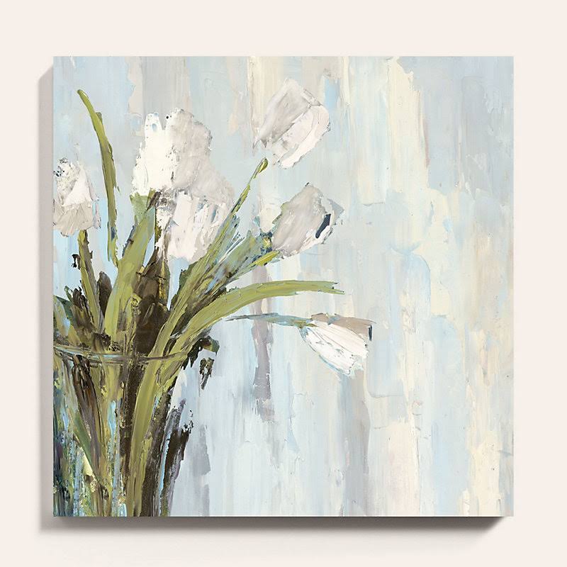 Tulips on Ivory Stretched Canvas 24x22 x 24x22 - Ballard Designs