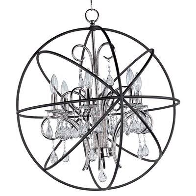 Kling 6-Light Globe Chandelier Finish: Anthracite/Polished Nickel