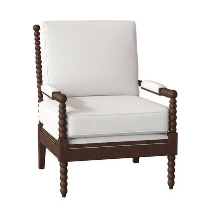 Arkadelphia 28x22 Wide Armchair Birch Lane Body Fabric: Lizzy Surf, Leg Color: Walnut