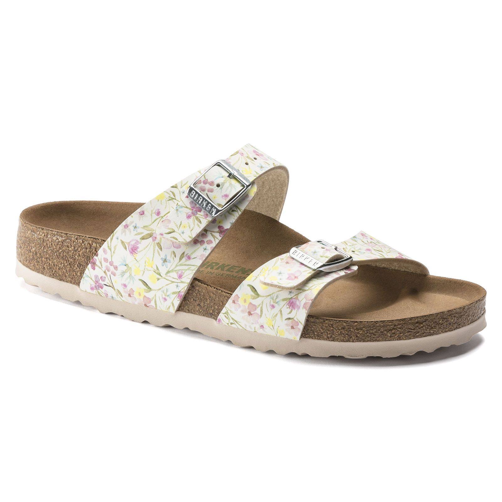 Birkenstock Sydney Vegan Watercolor Flower White / 36 / Narrow