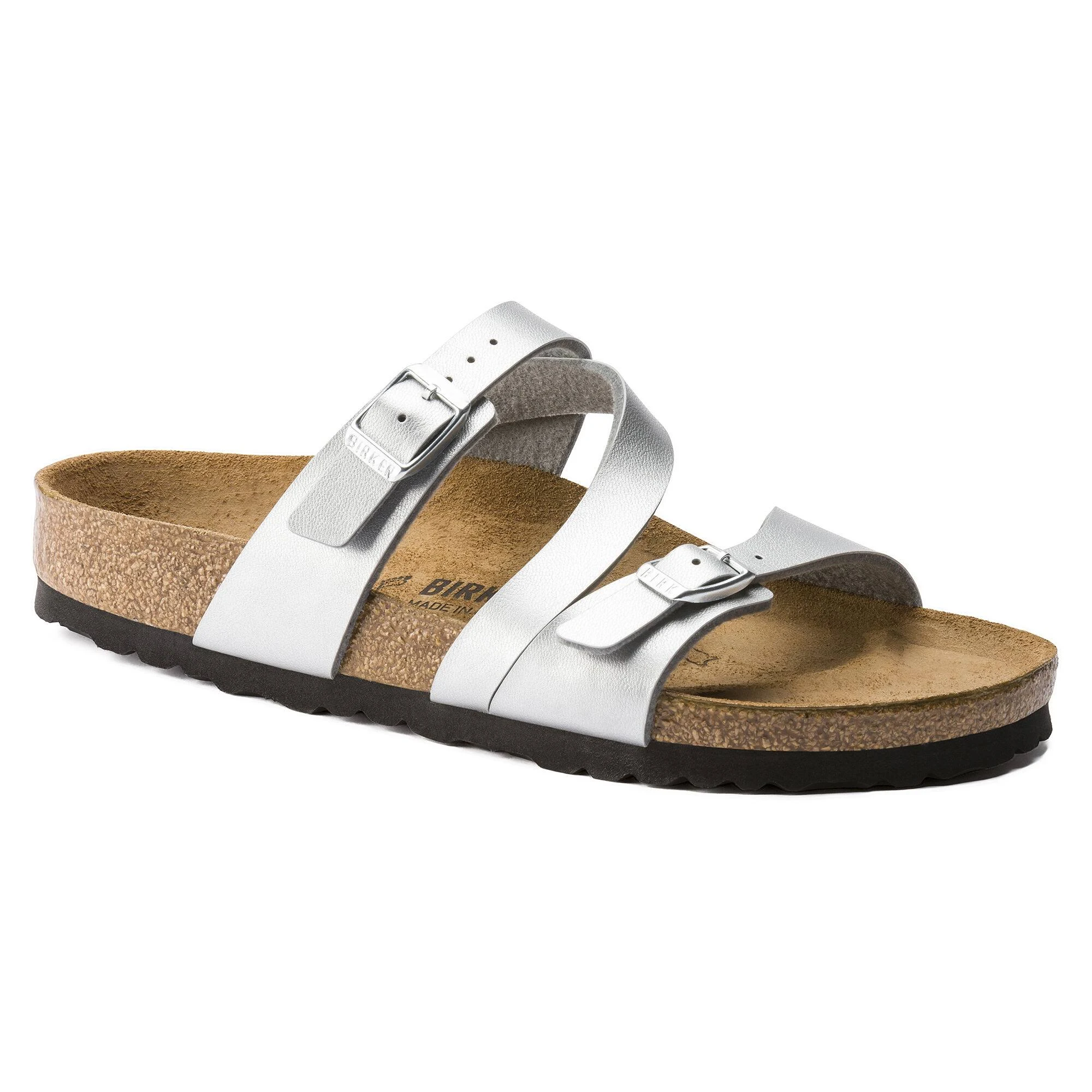 Birkenstock Salina Birko-Flor Silver Multi-Strap Sandals