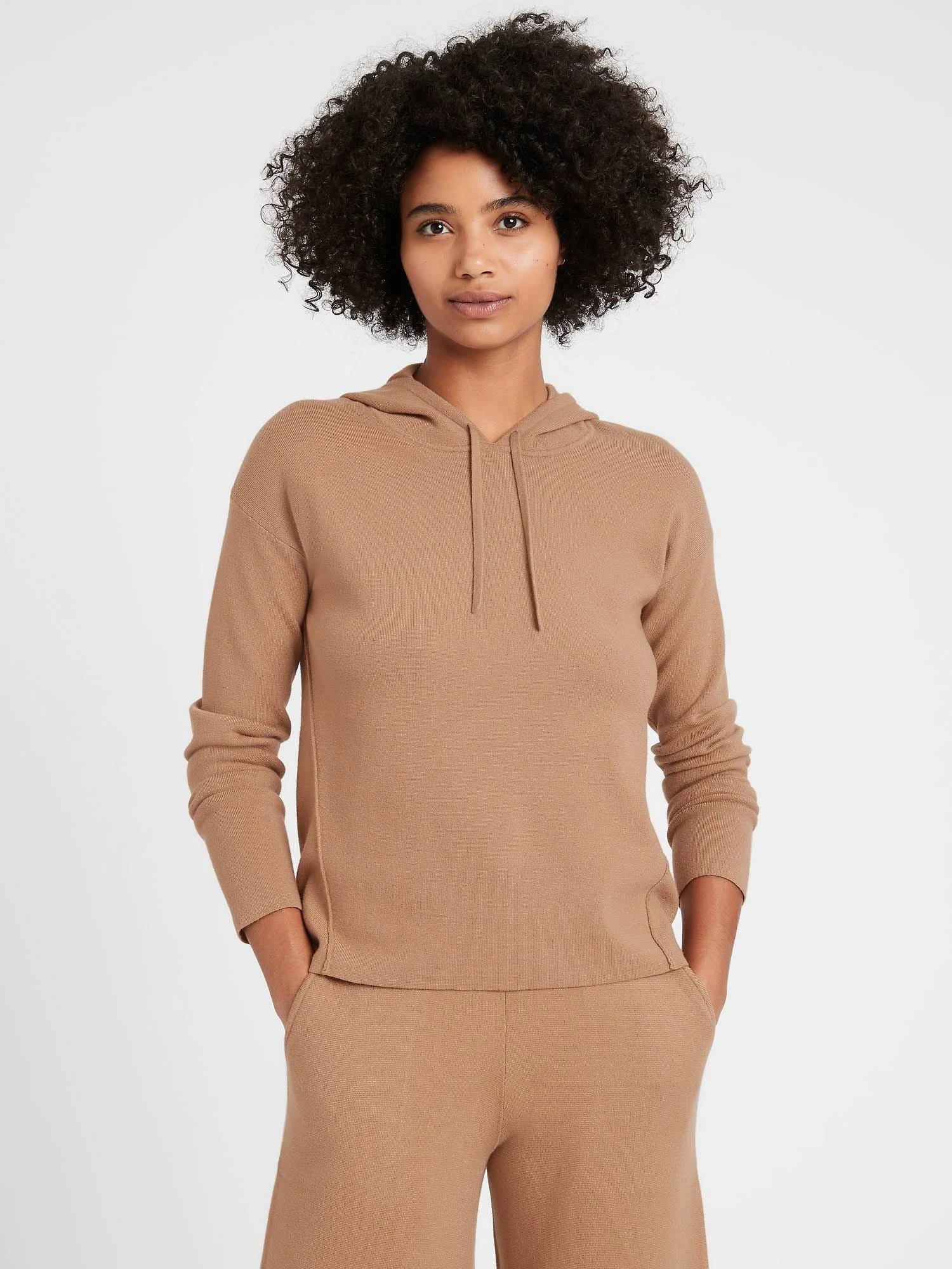 Banana Republic Women's Sweater Hoodie Camel Size L