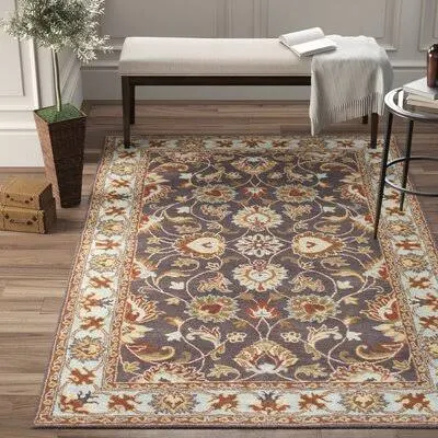 Massima Oriental Handmade Tufted Wool Charcoal Area Rug Birch Lane Rug Size: Rectangle 7&6x22 x 9&6x22