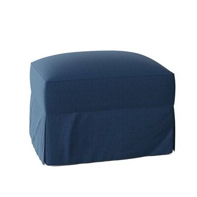 Birch Lane Young 29x22 Rectangle Standard Ottoman Body Fabric: Classic Indigo