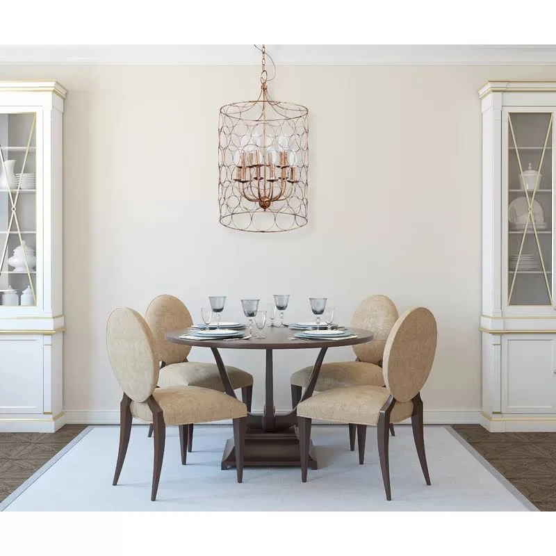 Flores 12 - Light Candle Style Drum Chandelier - Gold