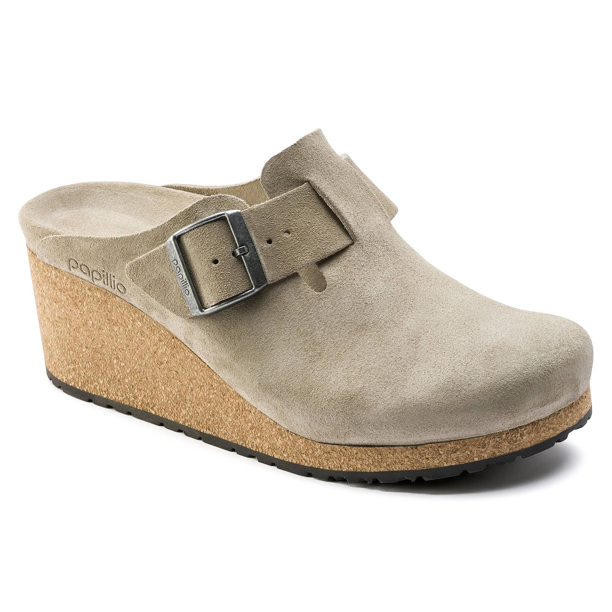 Birkenstock Women's Fanny Taupe Suede Wedge