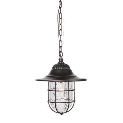 Nikita Oiled Bronze Gilded 1 -Bulb 14.12x22 H Outdoor Hanging Lantern