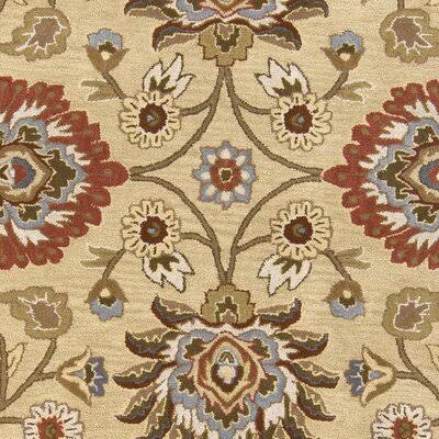 Arden Floral Handmade Tufted Wool Ivory/Denim Area Rug Birch Lane Rug Size: Oval 6& x 9&