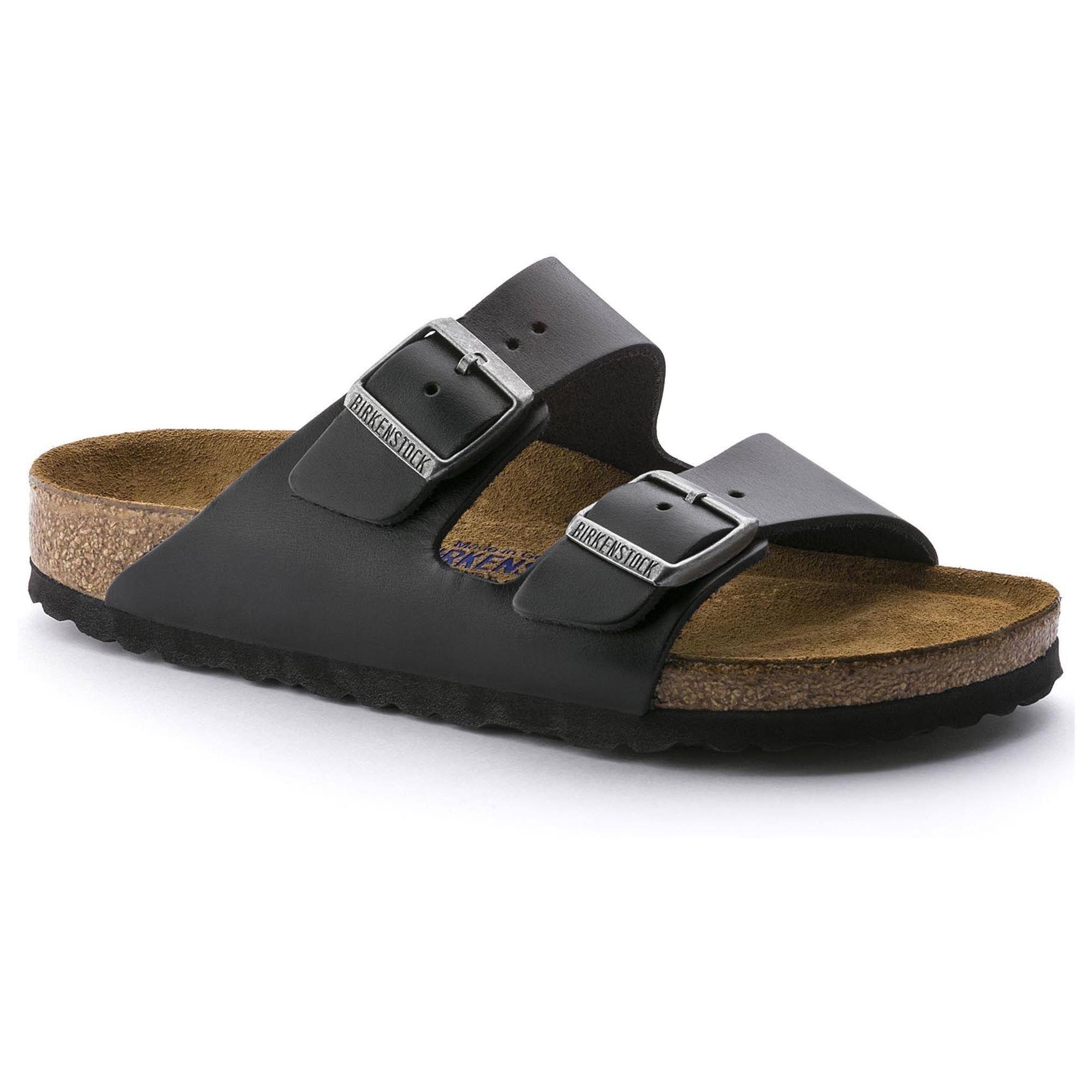 Birkenstock Arizona Soft Footbed Sandal - 43 - Black Amalfi Leather
