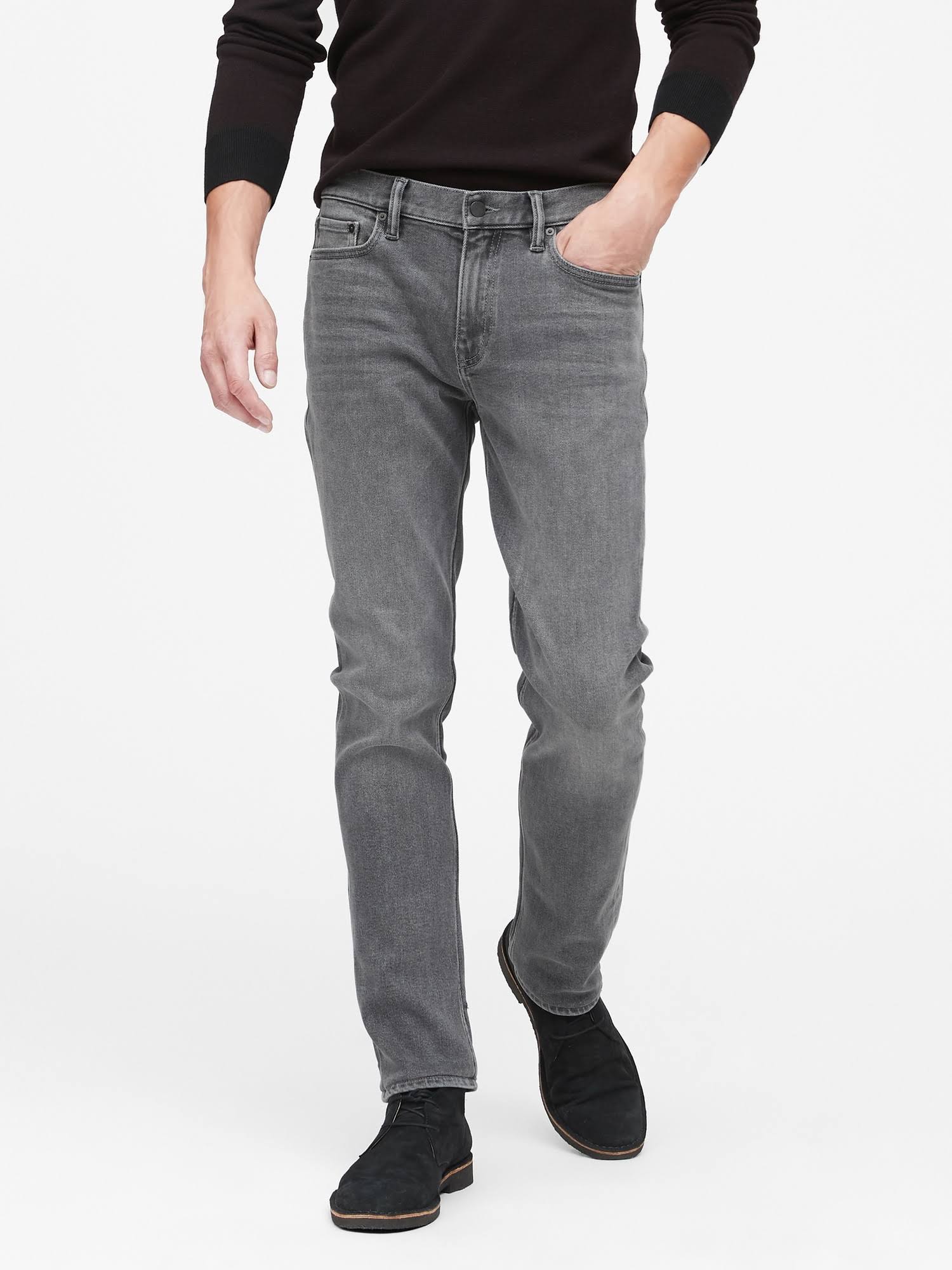 Banana Republic Men's Slim Legacy Jean Gray Wash Big and Tall Size 34W 36L