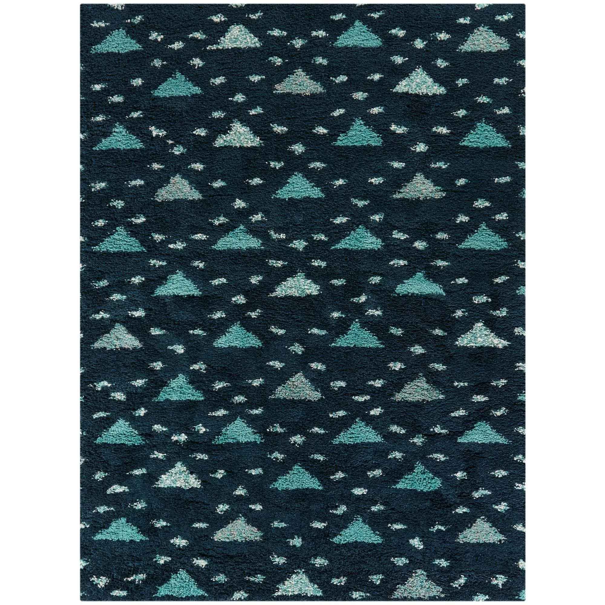 Balta Belmonte Cream 5 ft. x 7 ft. Geometric Shag Area Rug, Ivory