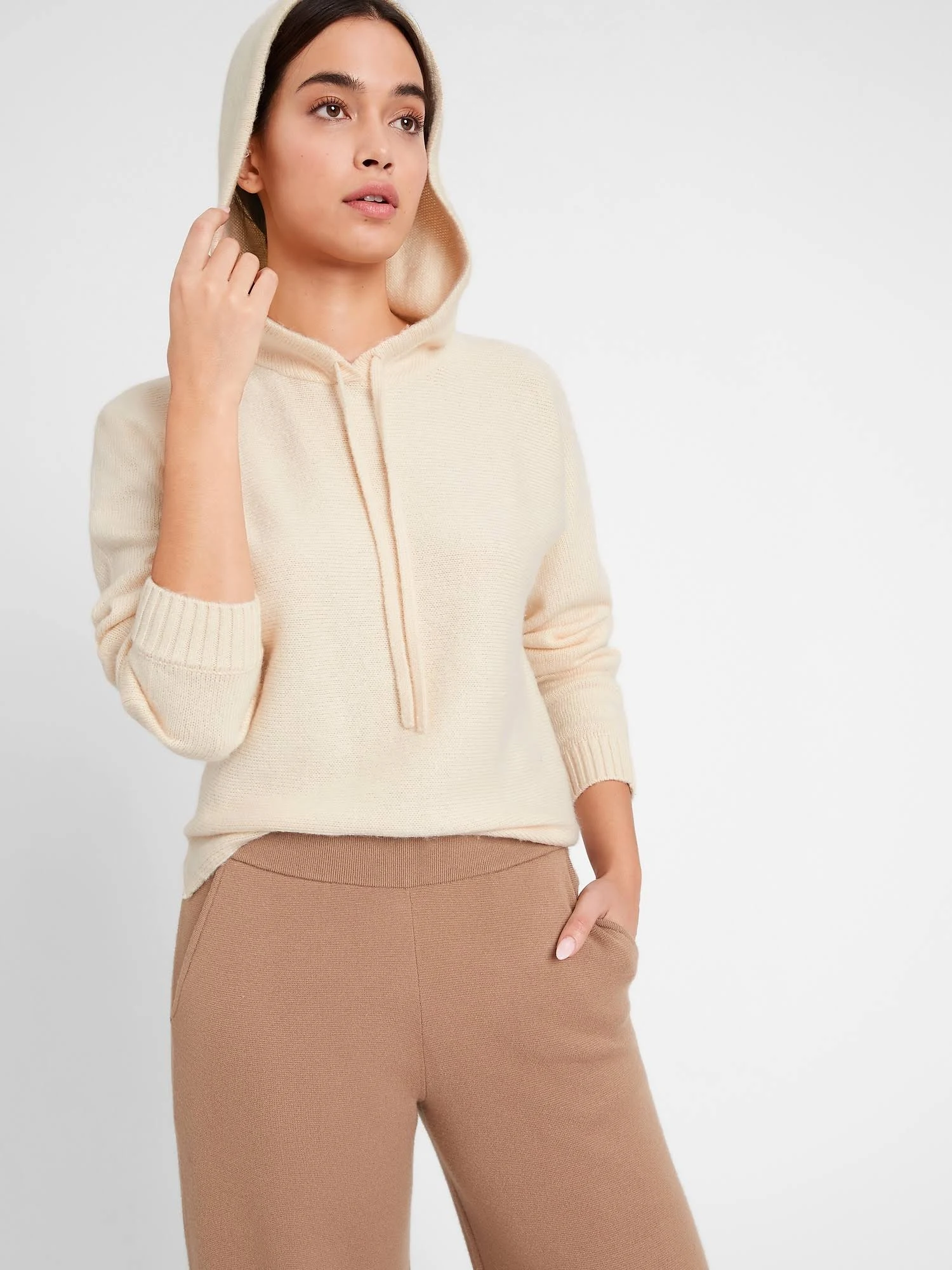 Banana Republic Women's Sweater Hoodie White Size L