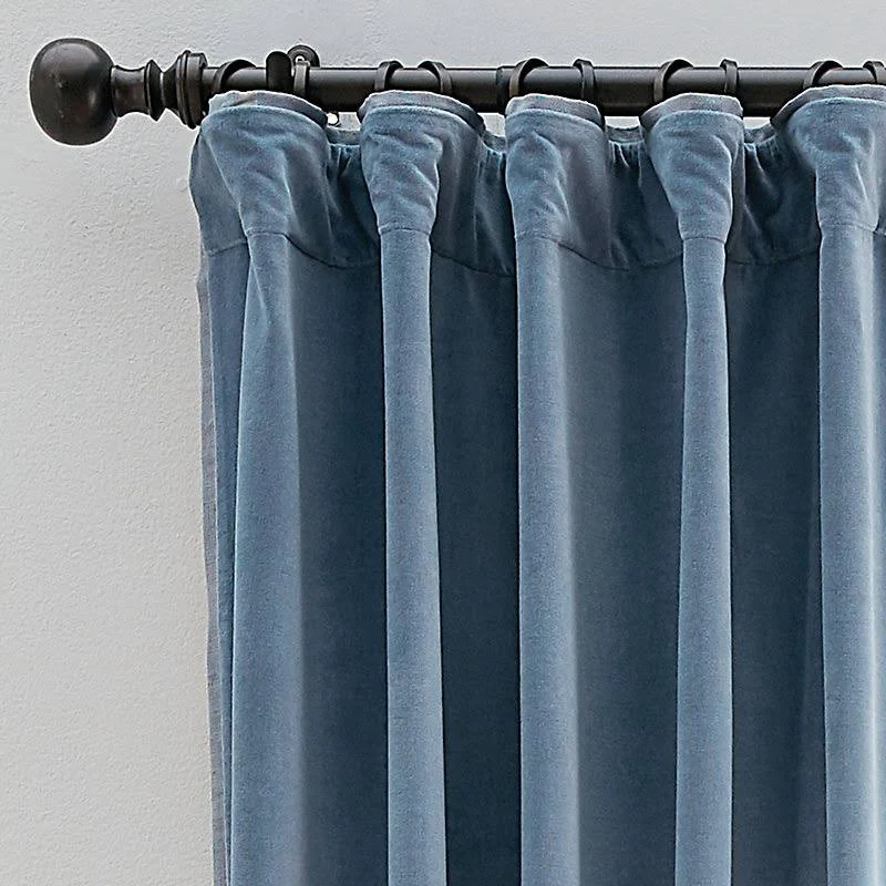 Alessandra Velvet Drapery Panel Gray 96x22 - Ballard Designs
