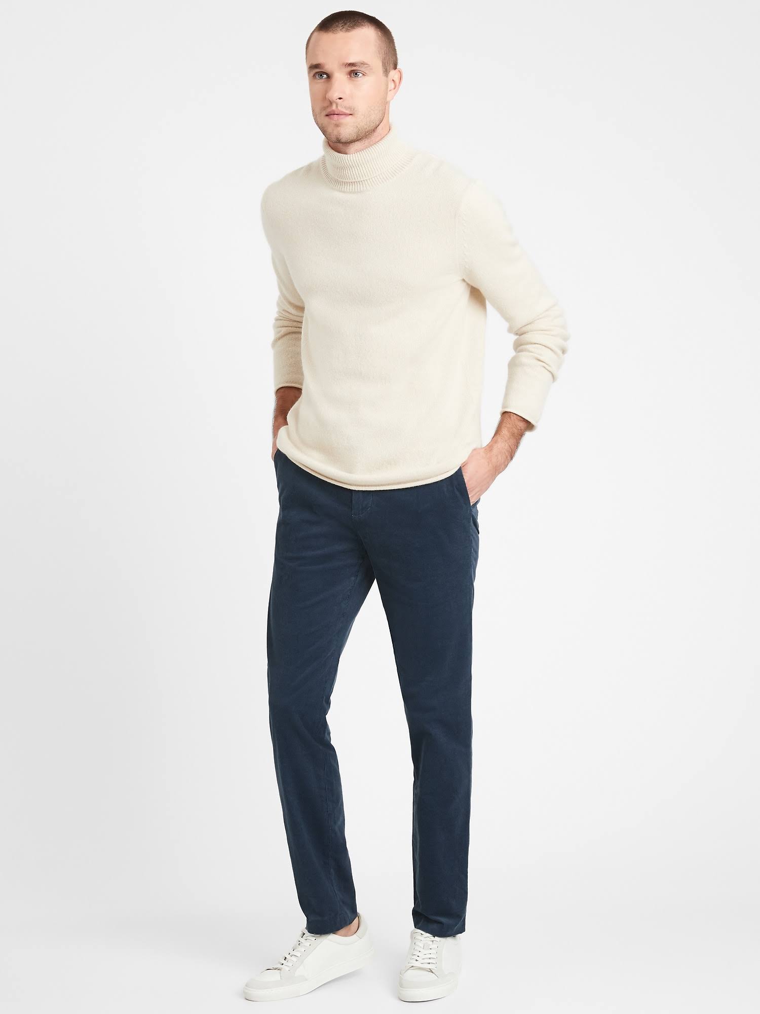 Banana Republic Men's Slim Corduroy Traveler Chino Pant Hazy Teal Size 36W 34L