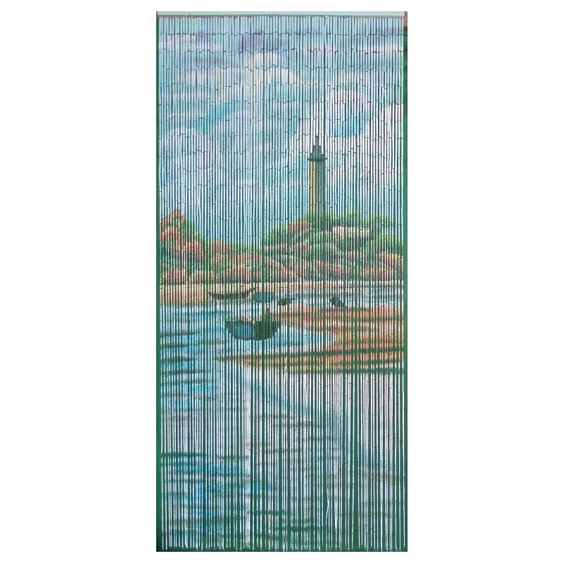 Bamboo54 Lighthouse Beach Scene Graphic Print & Text Semi-Sheer Single Curtain Panel