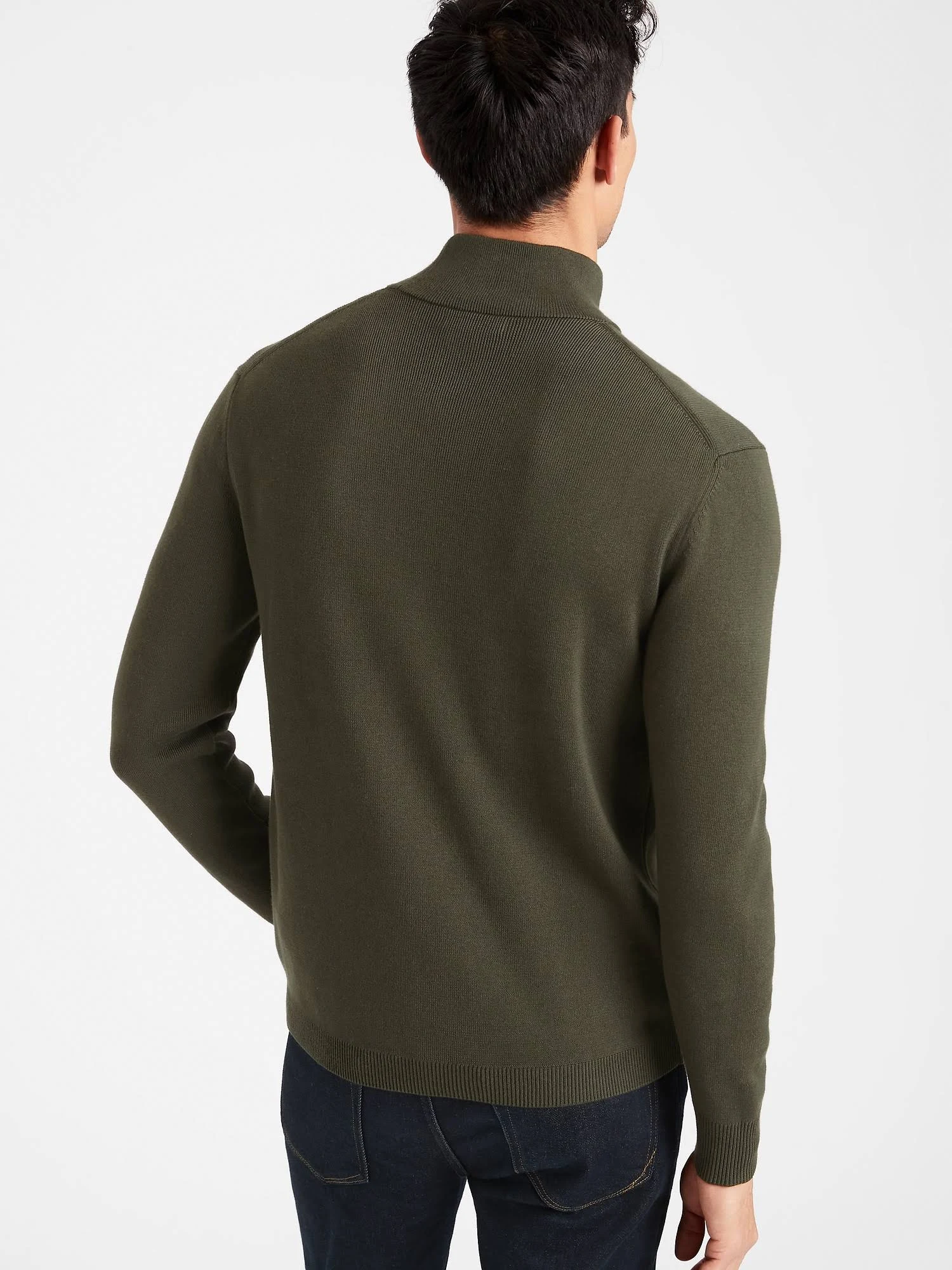 Banana Republic Men's Supima Mock-Neck Sweater So Shady Green Size L