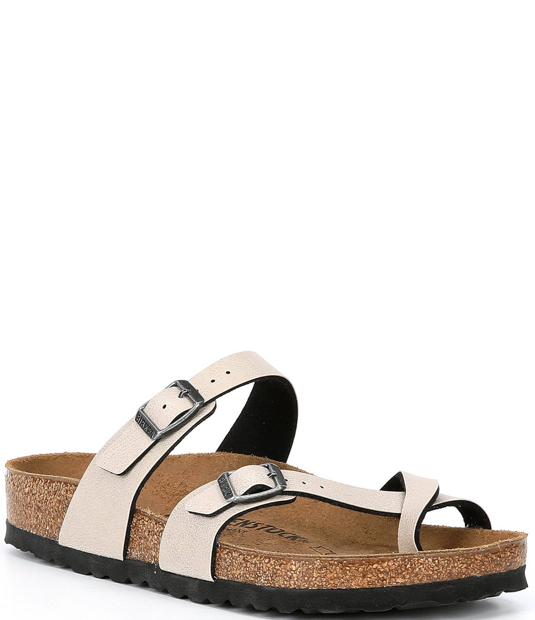 Birkenstock Women's Mayari Sandal - 41 - Stone Pull Up Birko-Flor