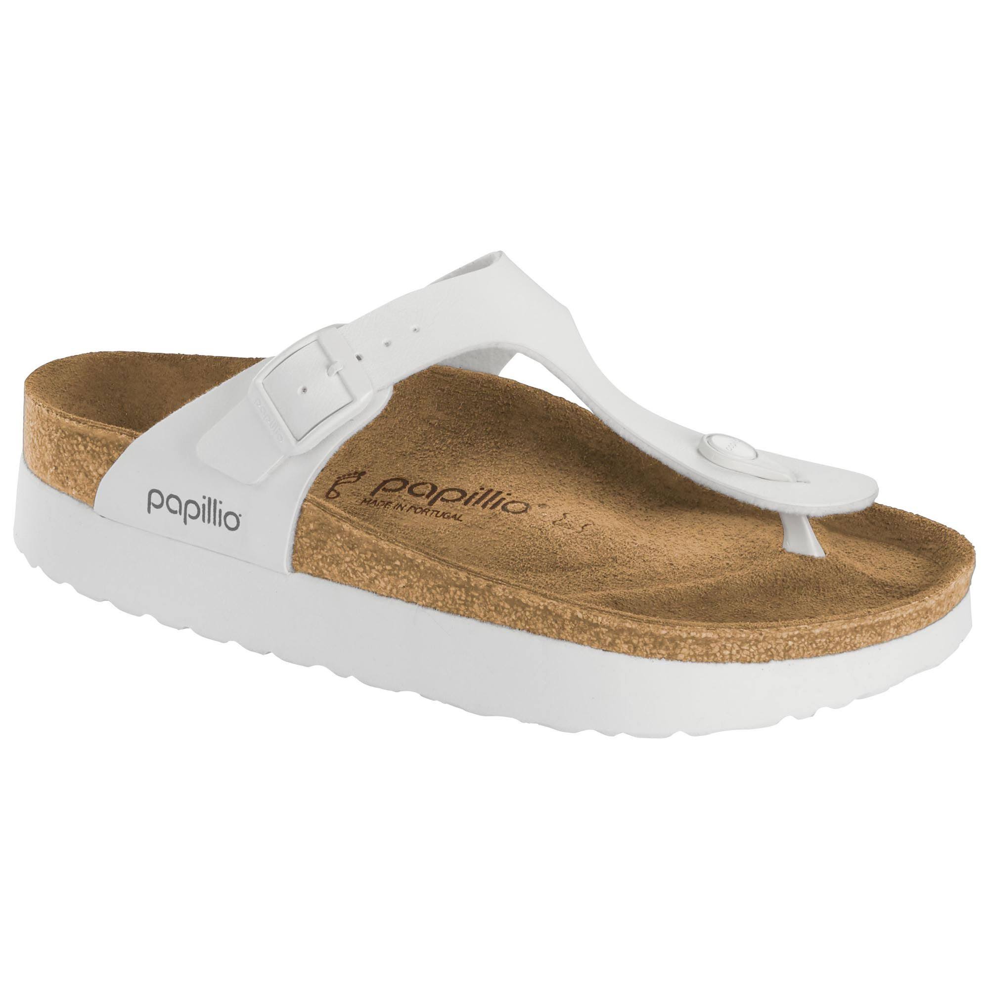 Papillio Womens Gizeh Open Toe Casual T-Strap Sandals, White