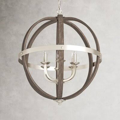 Burrill 6-Light Candle Style Globe Chandelier Finish: Brushed Nickel