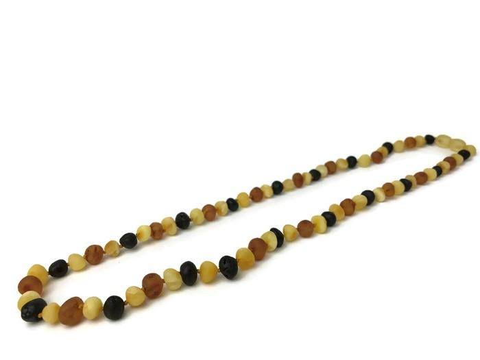 Adult Baltic Amber Arthritis Carpal Tunnel Sciatica Migraine Back Pain - Raw Multi 22 inch