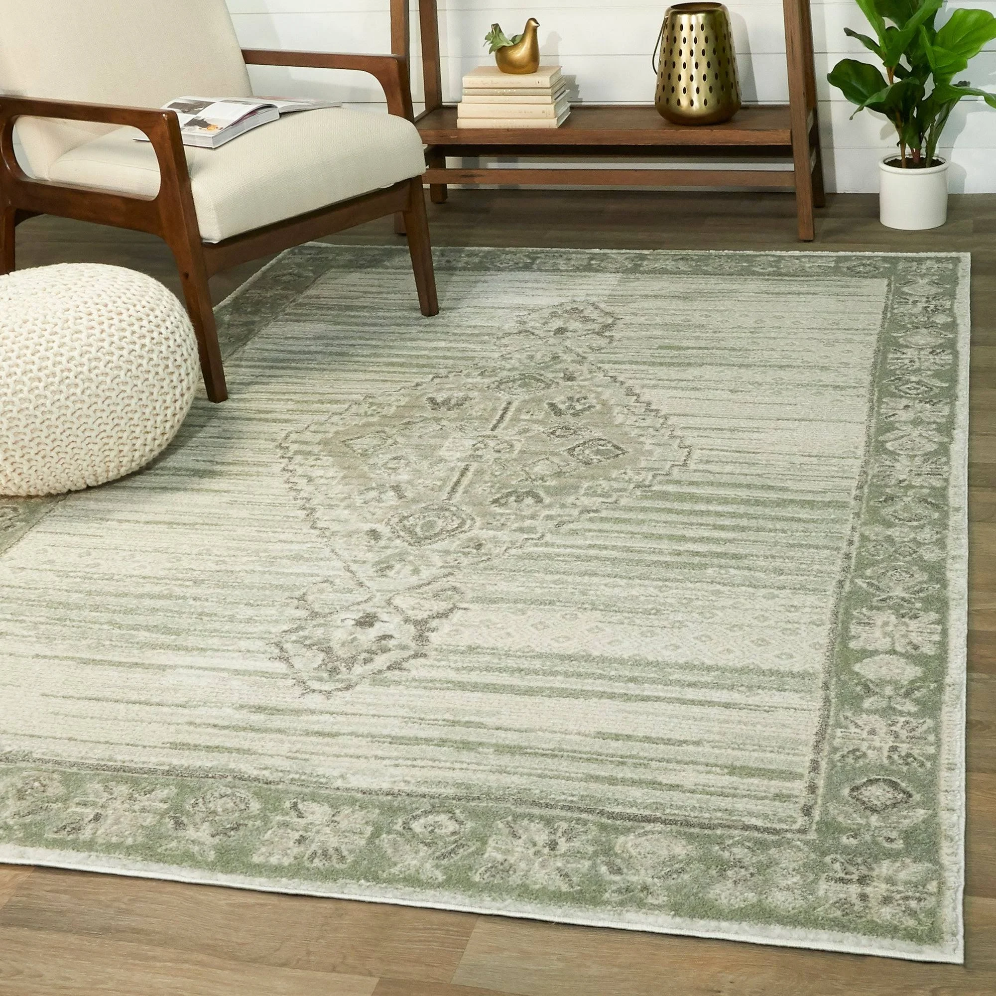 Strauss Vintage Oriental Area Rug - 2&7x22 x 7& Runner - Sage
