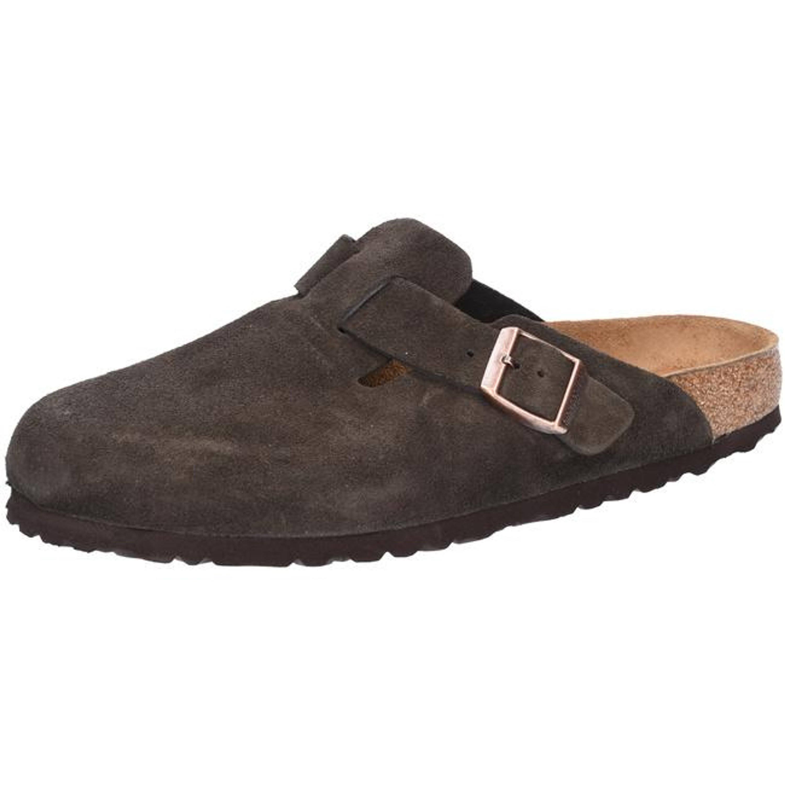 Birkenstock Boston Suede Leather Slippers - Brown - Slippers