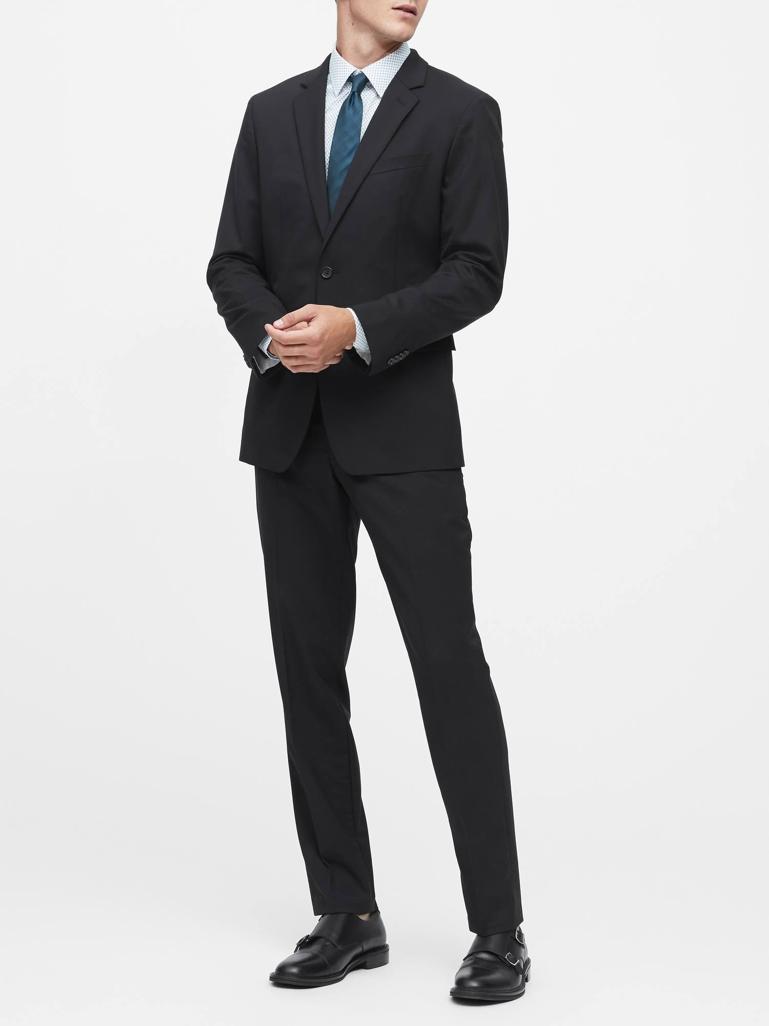 Banana Republic Men's Standard Italian Wool Suit Pant Black Tall Size 32W 36L