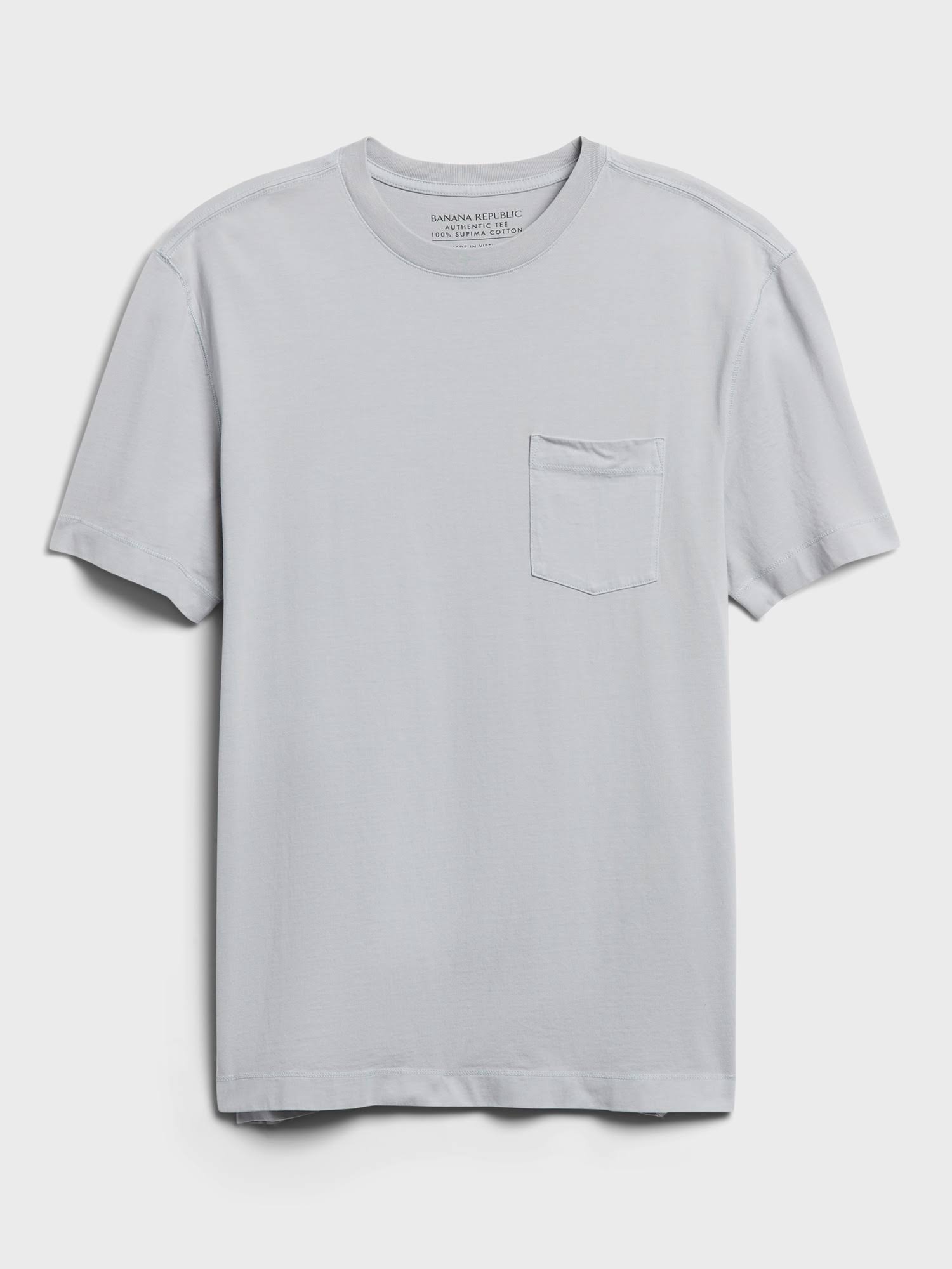 Banana Republic Men's Authentic Supima Crew-Neck T-Shirt Sidewalk Gray Size M