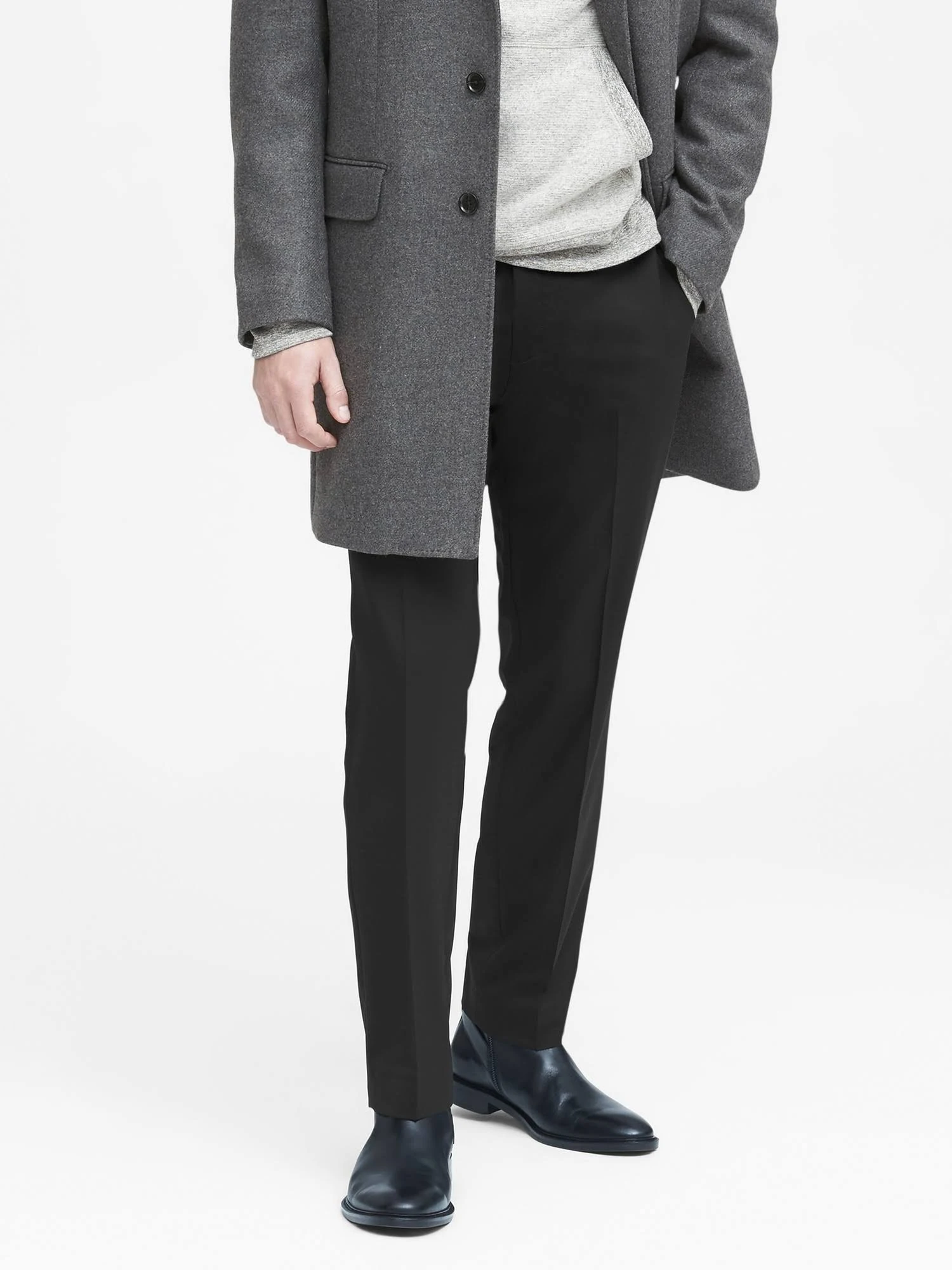 Banana Republic Men's Slim Solid Italian Wool Suit Pant Black Size 35W 30L
