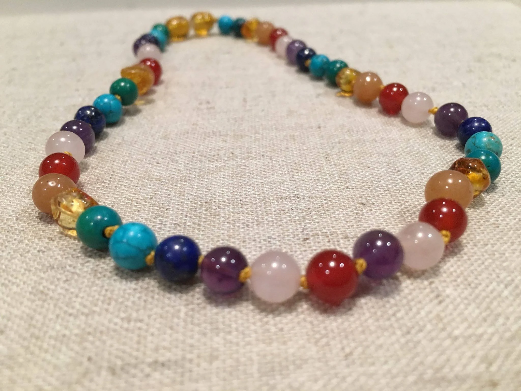 Baltic Amber Teen Adult Necklace Rainbow Honey Amber Semi-Precious 19 inch