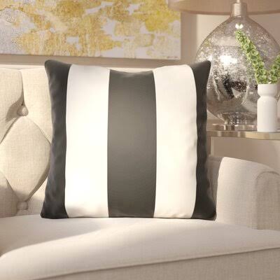 Athena Vertical Stripe Indoor/Outdoor Throw Pillow Birch Lane Color: Black, Size: 20x22 H x 20x22 W x 4x22 D