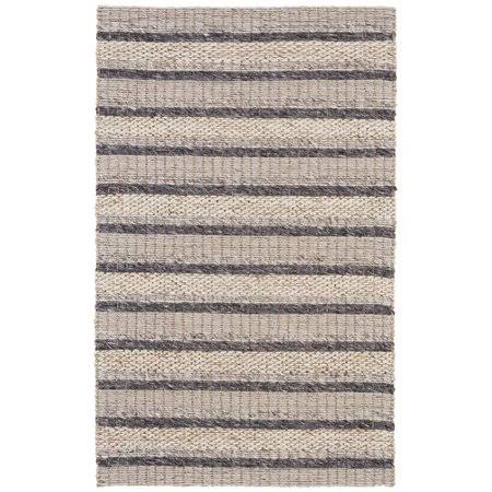 Mcmurry Striped Hand Hooked Wool Gray Area Rug Williston Forge Rug Size: Rectangle 2' x 3'