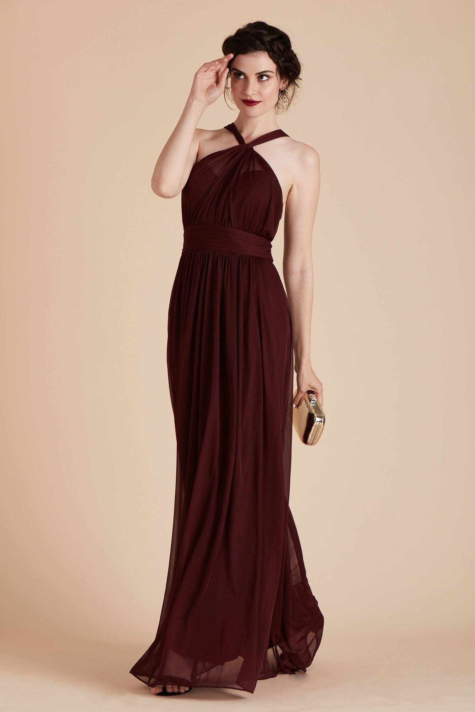 Birdy Grey Kiko Bridesmaid Dress in Cabernet L / Cabernet