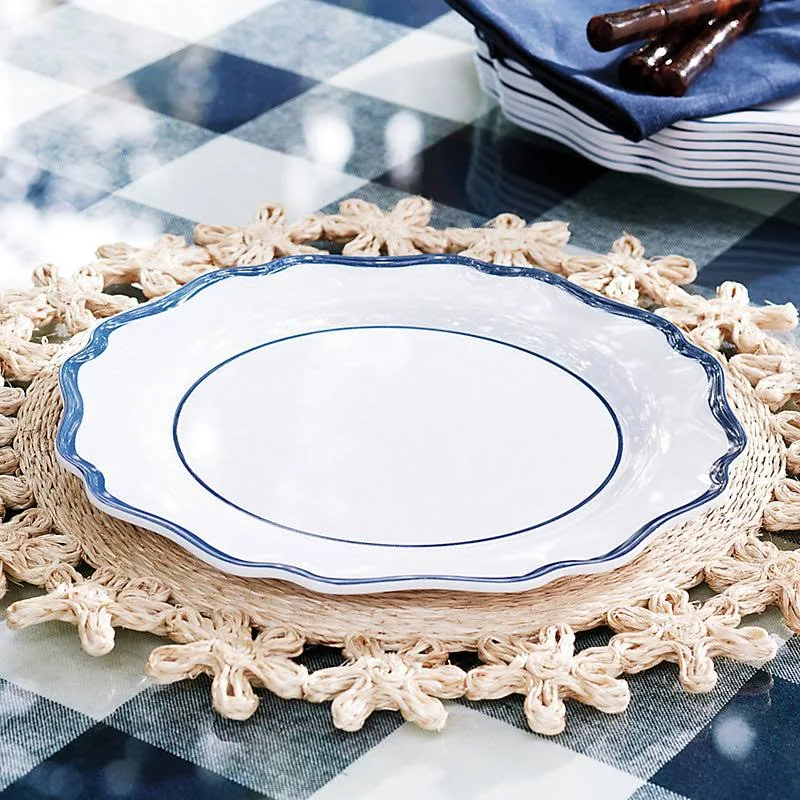 Set of 4 Scalloped Melamine Dinner Plates - Ballard Designs