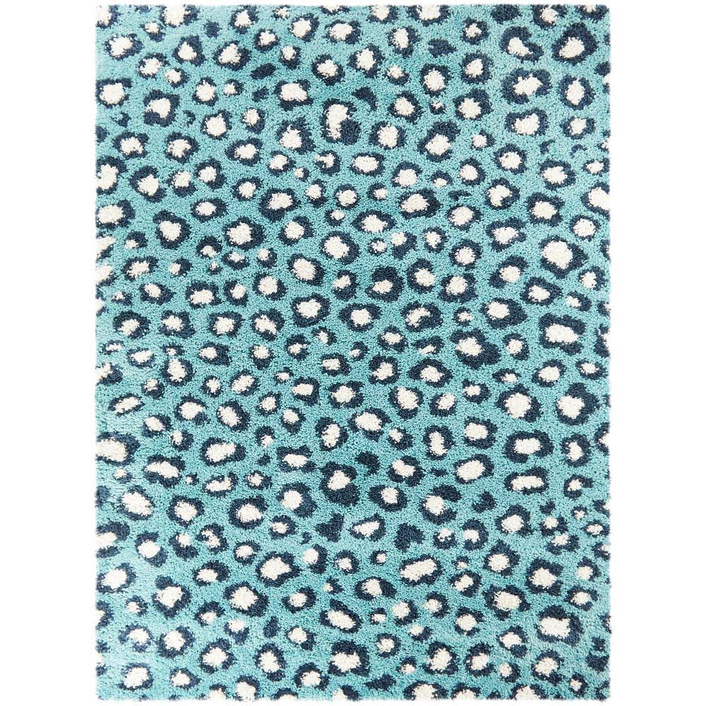 BALTA Alma Leopard Print Blue 8 ft. x 10 ft. Area Rug
