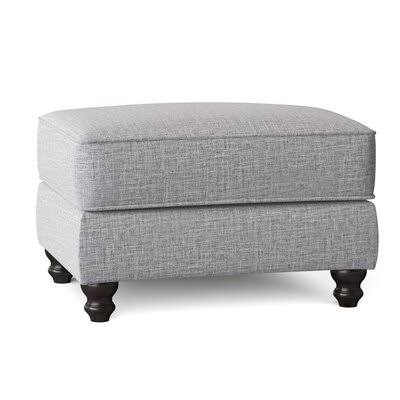 Birch Lane Huxley 31x22 Rectangle Standard Ottoman Body Fabric: Zula Pumice, Leg Color: White