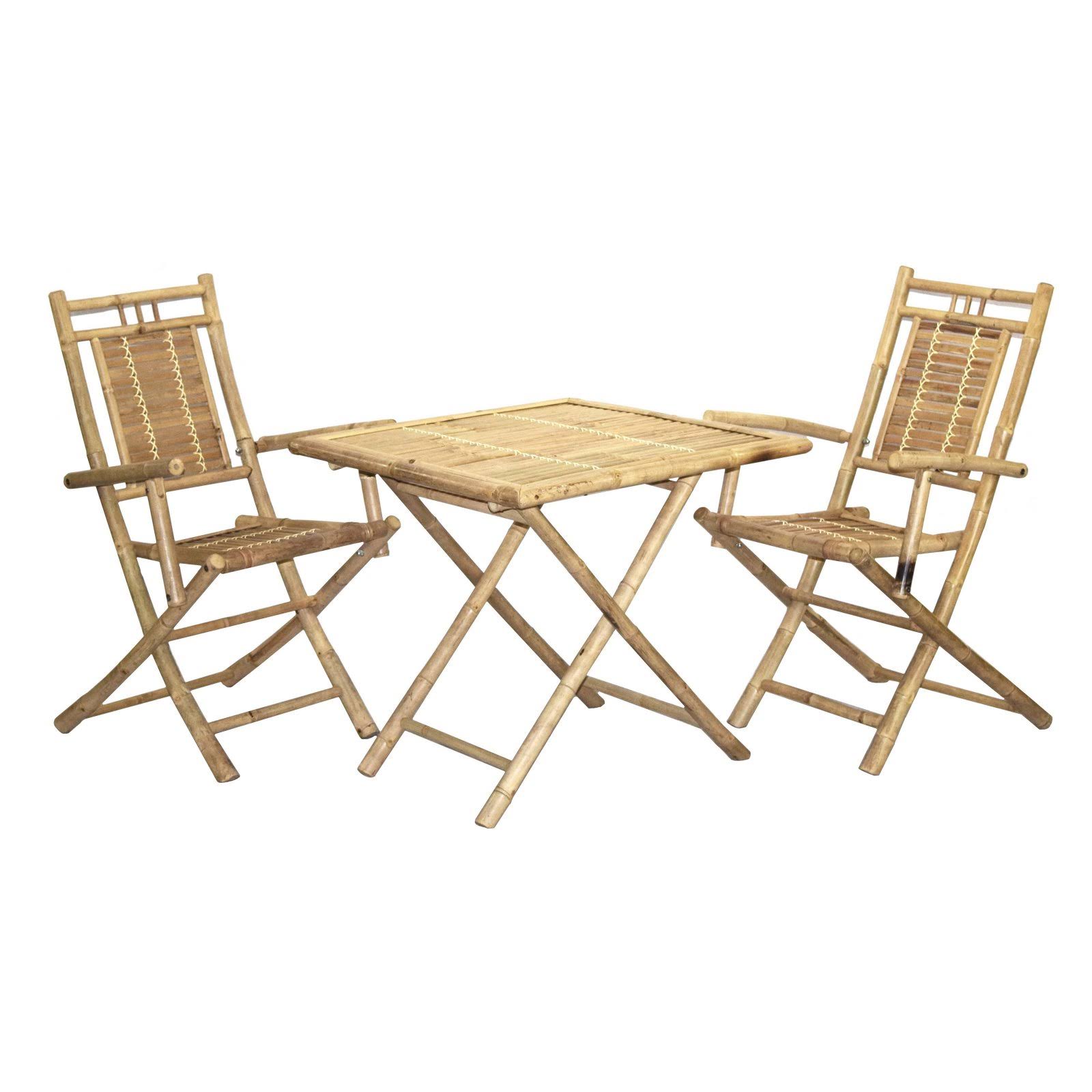 Bamboo54 5453 Bamboo Square 3 Piece Bistro Set