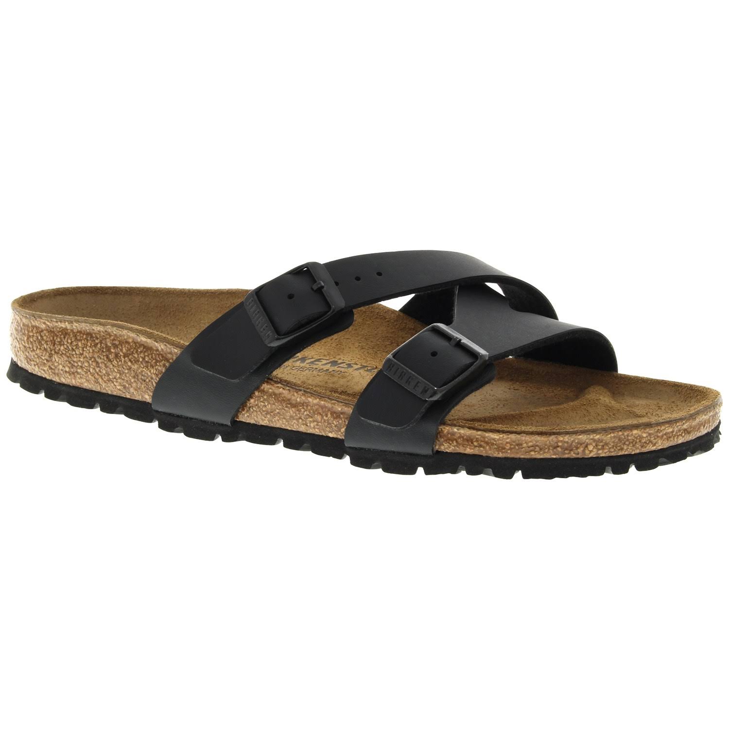 Birkenstock Women's Yao Slide - 41 Narrow - Black Birko-Flor