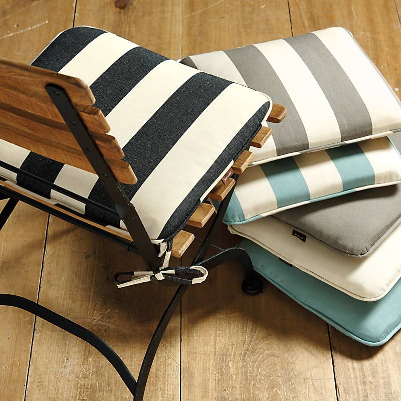 Giardino Dining Chair Cushion Canvas Navy Sunbrella - Ballard Designs