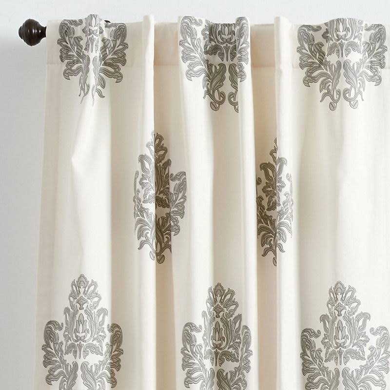 Bingham Printed Damask Drapery Panel Tuscan Gold 96x22 - Ballard Designs