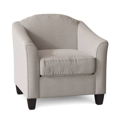 Birch Lane Birkett Armchair Body Fabric: Sunbrella Cast Silver, Leg Color: Black Walnut