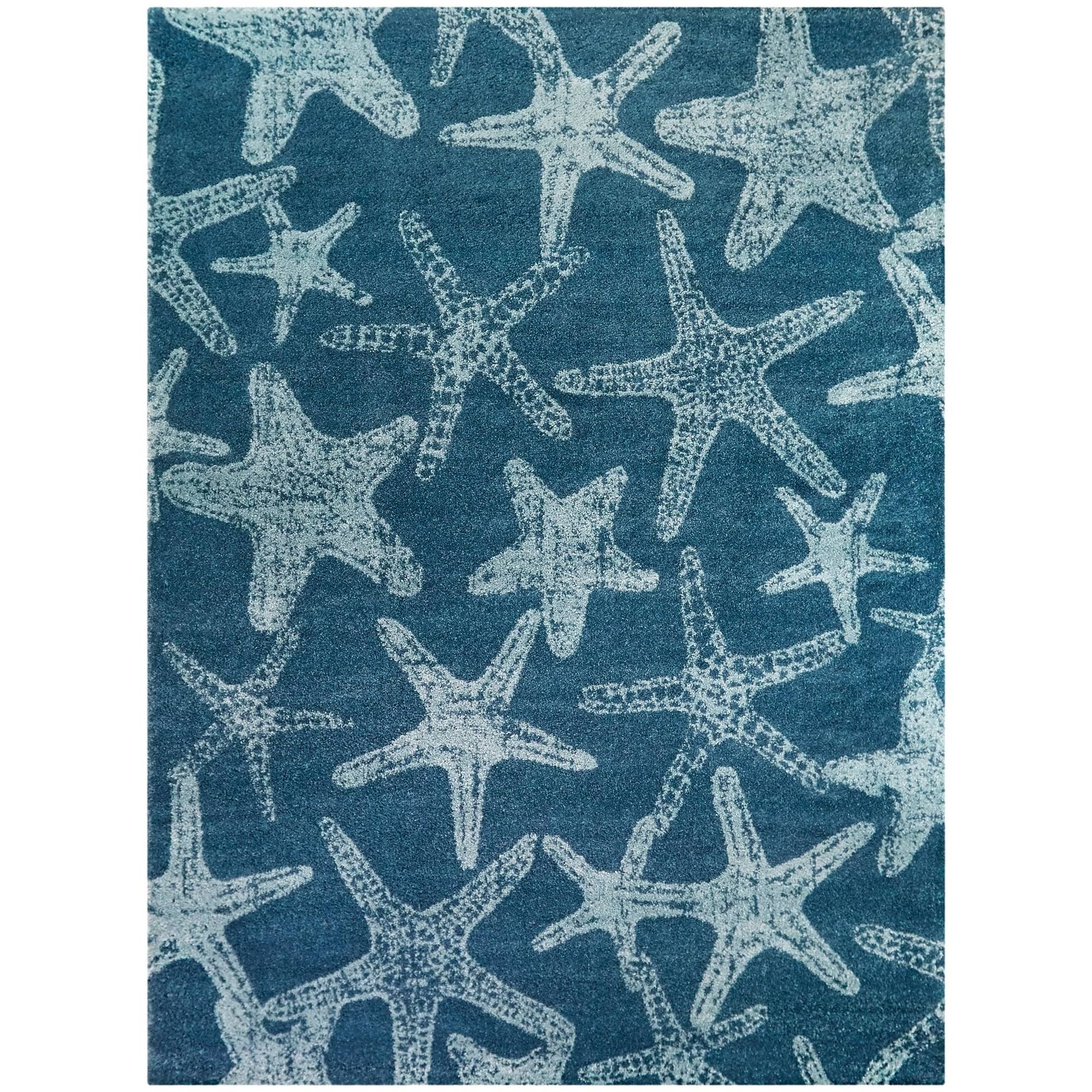 BALTA Leyton Blue 5 ft. x 7 ft. Starfish Print Area Rug
