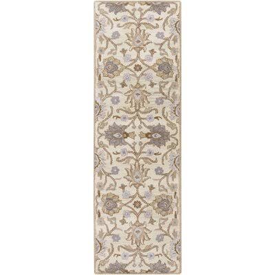 Arden Floral Handmade Tufted Wool Cream Area Rug Birch Lane Rug Size: Runner 2&6x22 x 8&