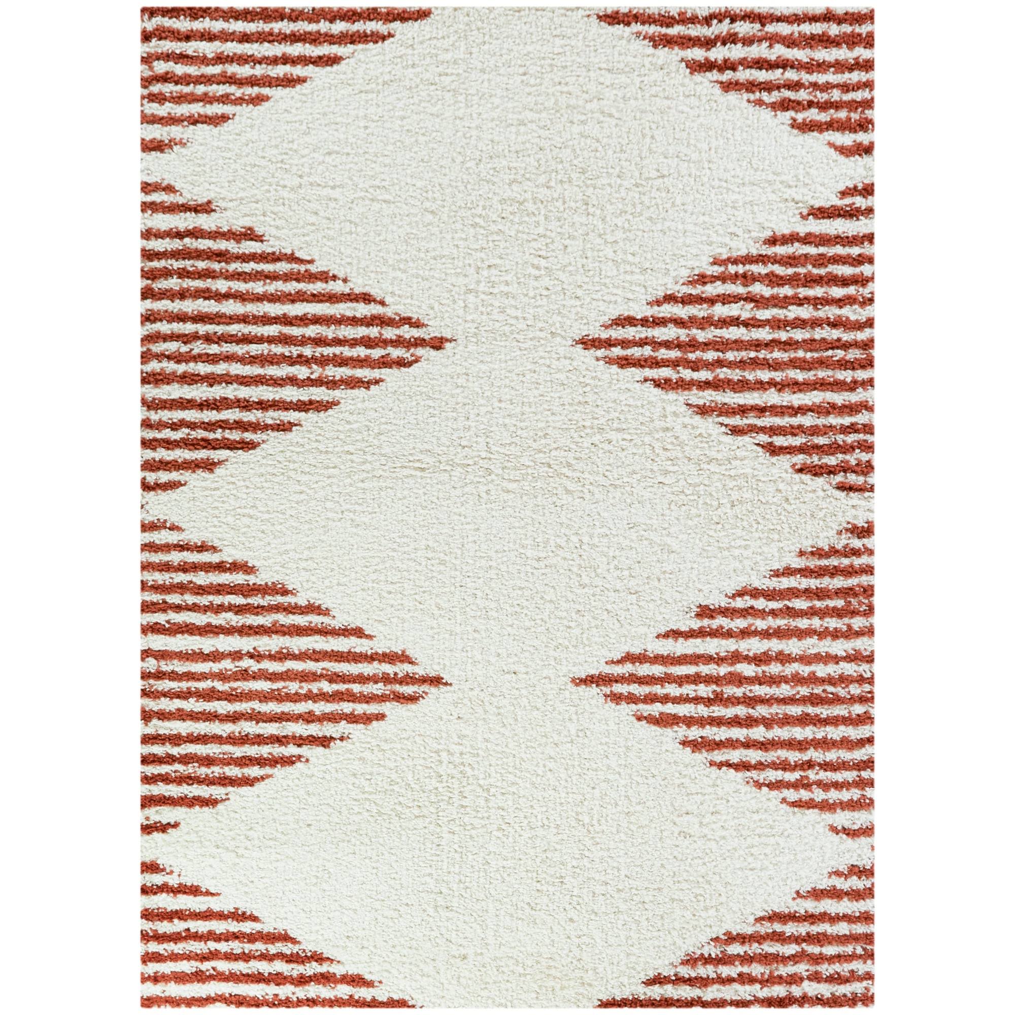 BALTA Hughes Orange 8 ft. x 10 ft. Striped Shag Area Rug