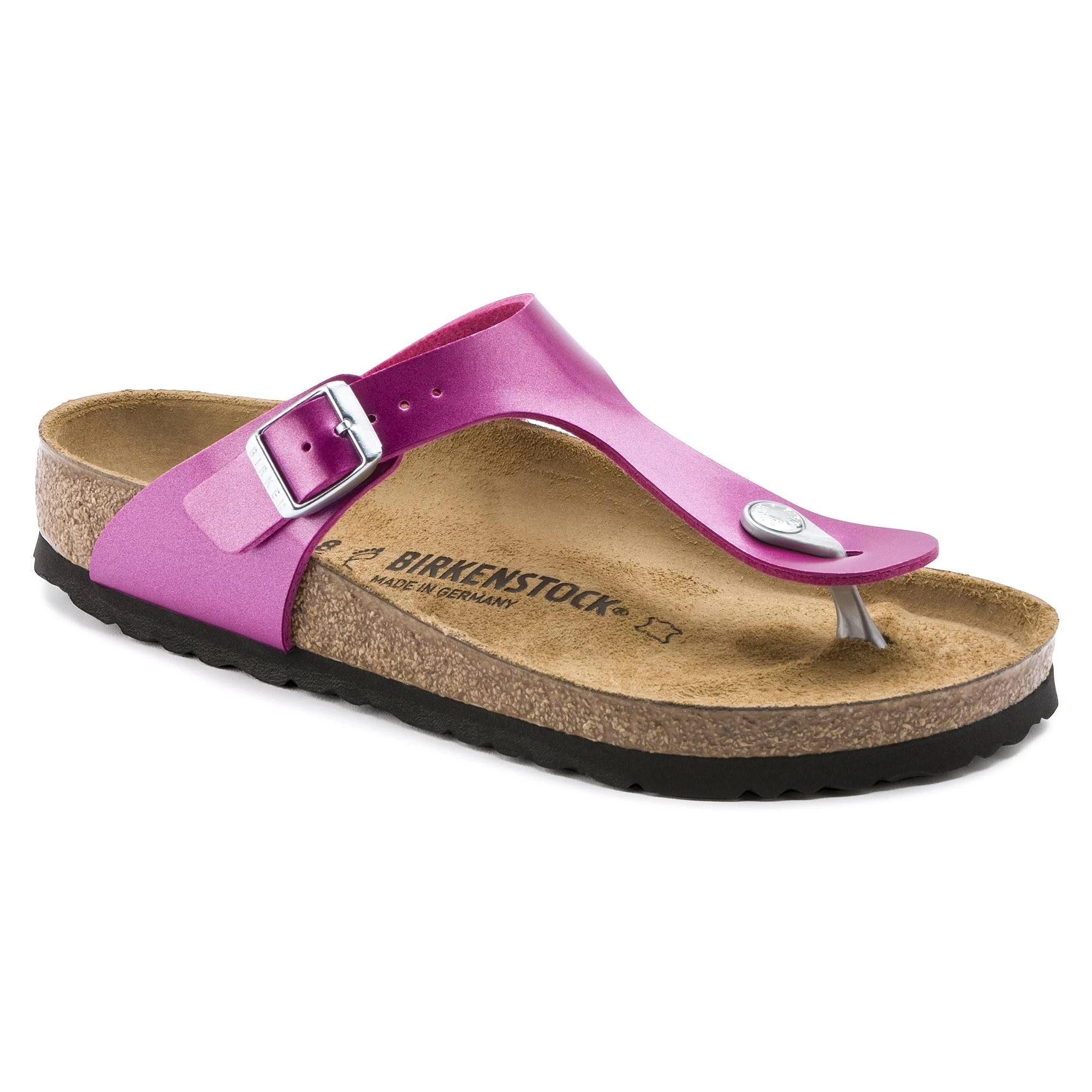 Birkenstock Gizeh Electric Metallic Magenta Birko-Flor Toe Post Sandal