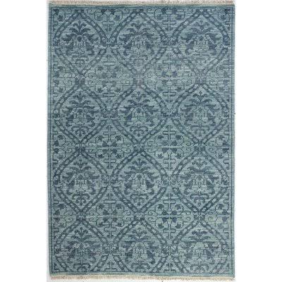Filipe Hand-Knotted Teal Area Rug Rug Size: Rectangle 7&6x22 x 9&6x22