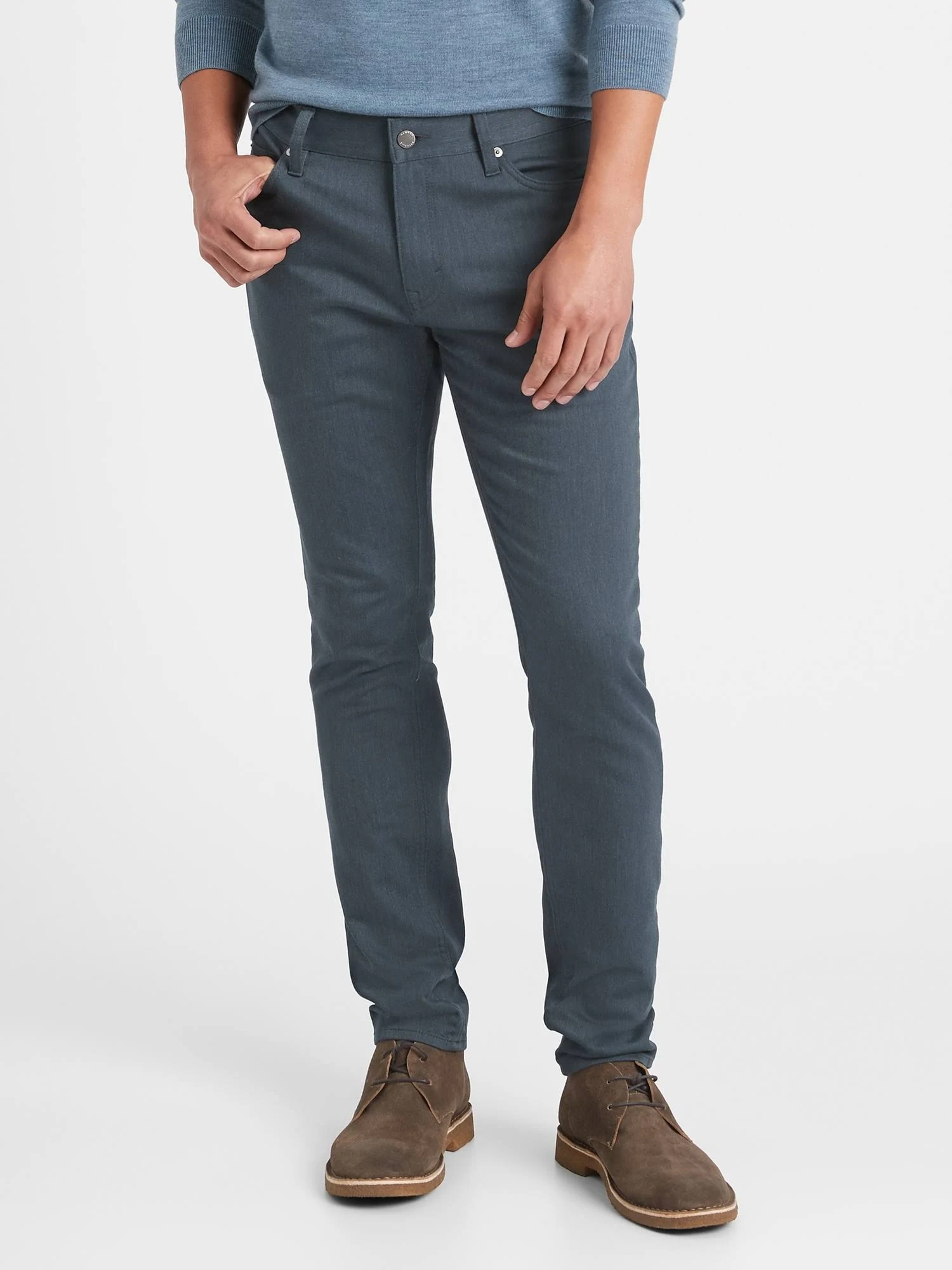Banana Republic Men's Skinny Heathered Traveler Pant Navy Size 33W 34L