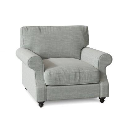 Huxley 39x22 Wide Down Cushion Armchair Birch Lane Body Fabric: Conversation Capri, Leg Color: White