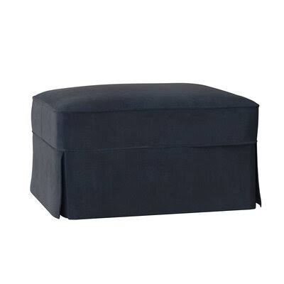 Wayfair Custom Upholstery Barrand Ottoman Body Fabric: Tina Indigo